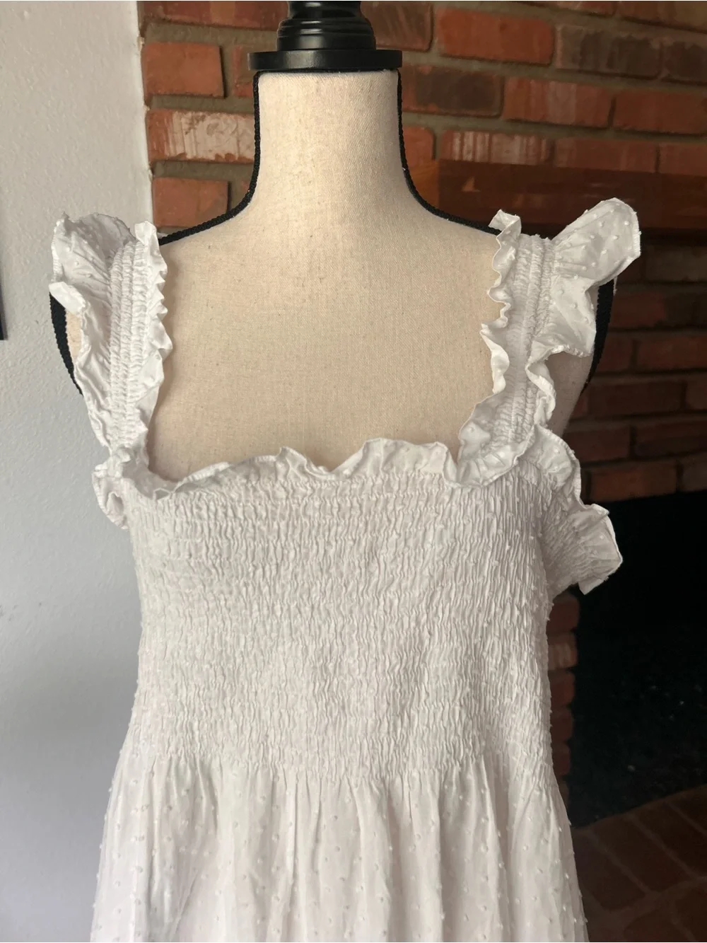 Hill House Home Ellie Nap Dress in White Swiss Dot Sz M - Picture 5 of 10